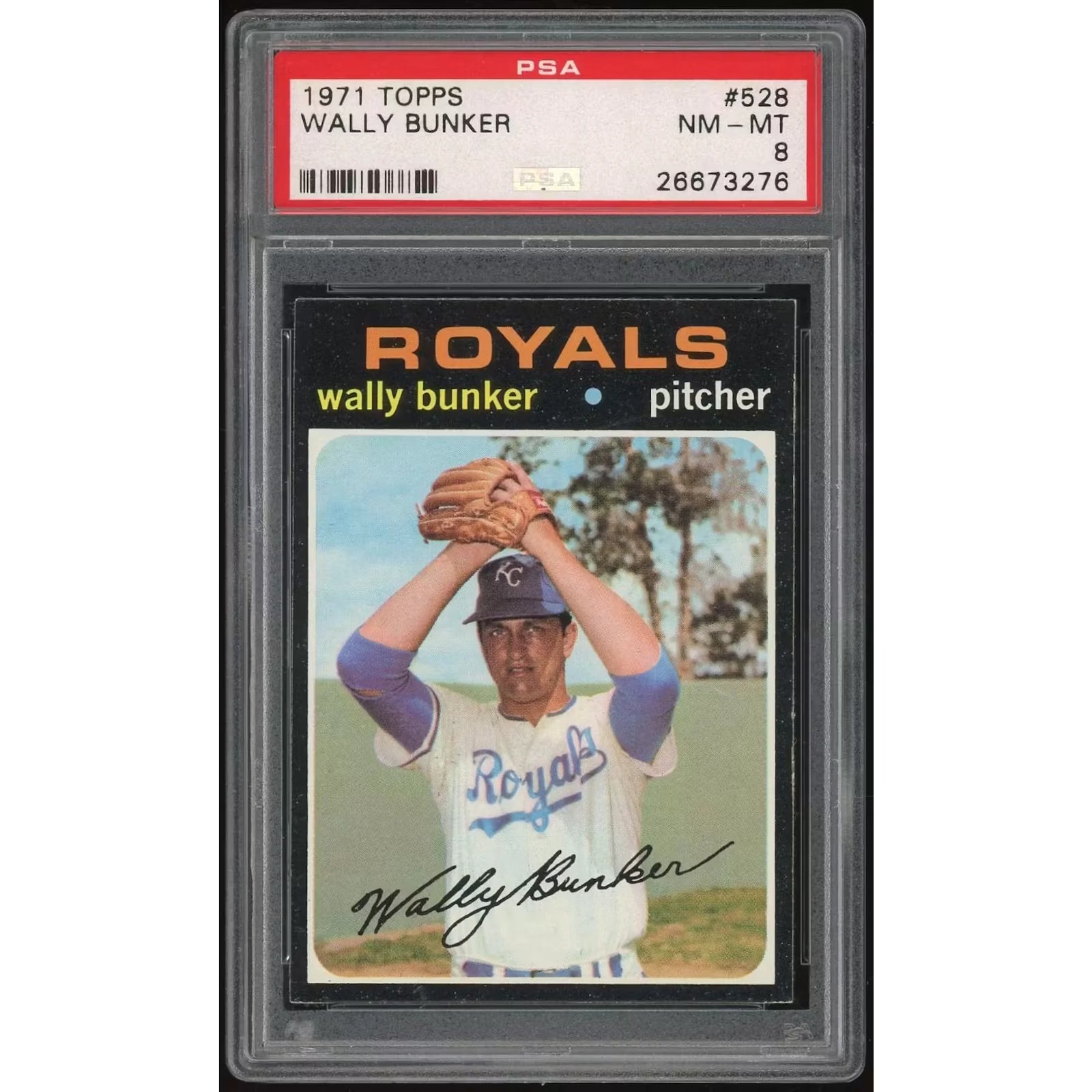 Wally Bunker 1971 Topps Card #528 | PSA 8