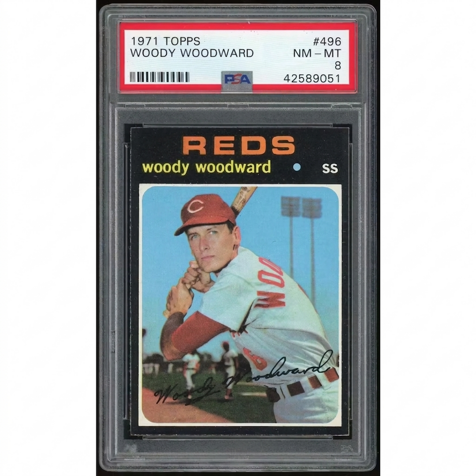 Woody Woodward 1971 Topps #496 Baseball Card | PSA 8