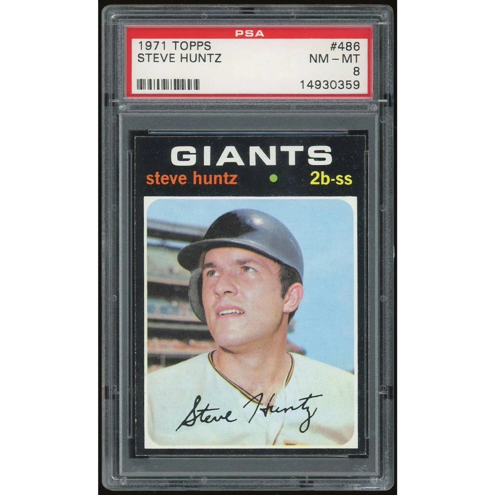 Steve Huntz 1971 Topps #486 Baseball Card | PSA 8