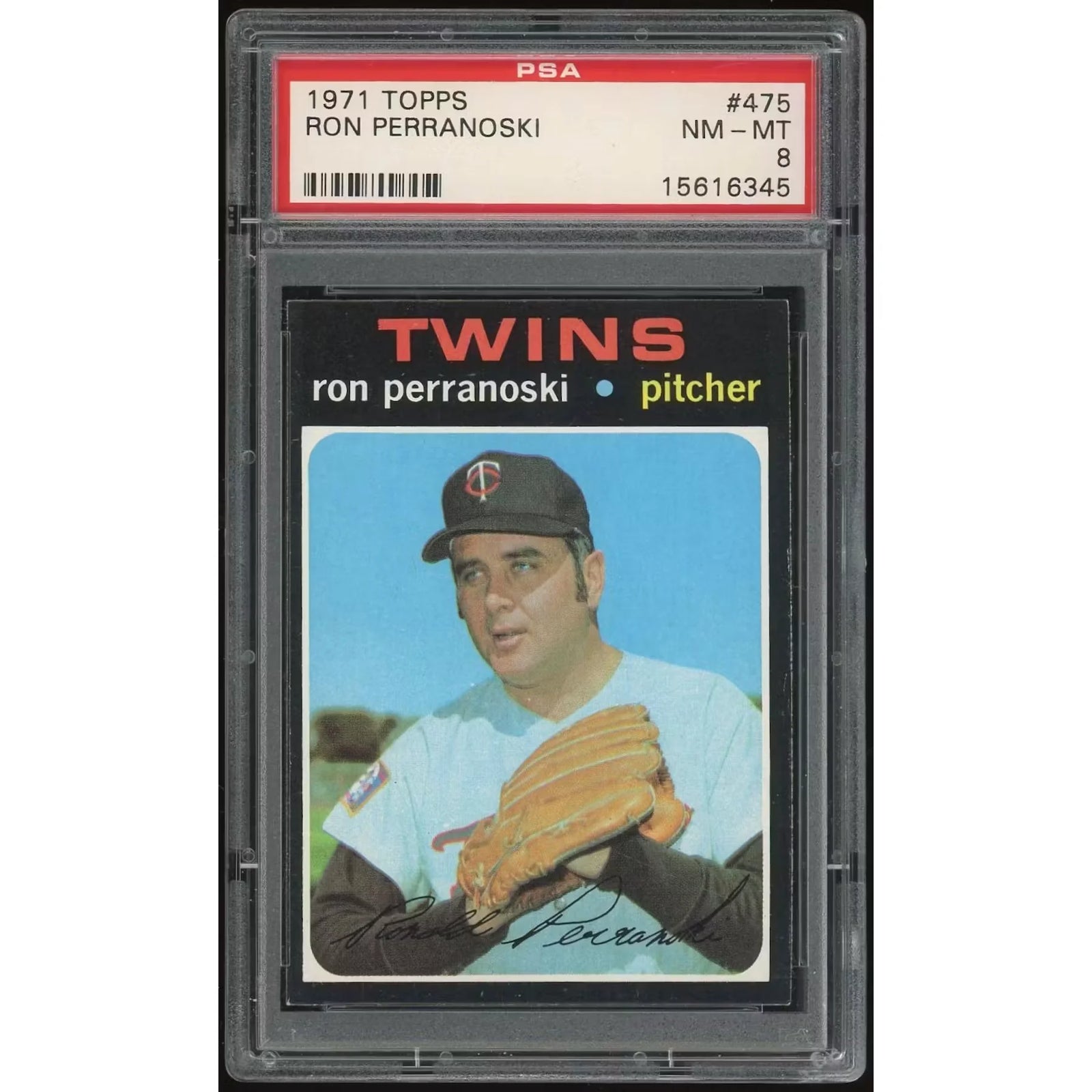 Ron Perranoski 1971 Topps #475 Baseball Card | PSA 8