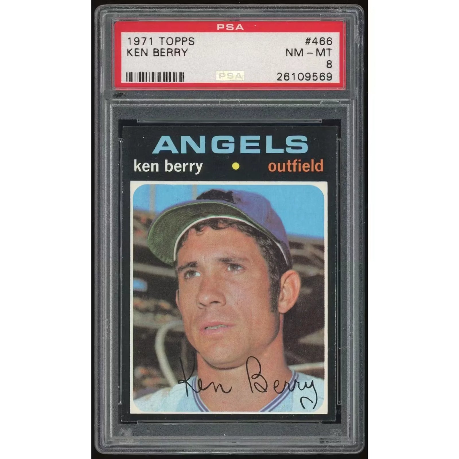 Ken Berry 1971 Topps #466 Baseball Card | PSA 8