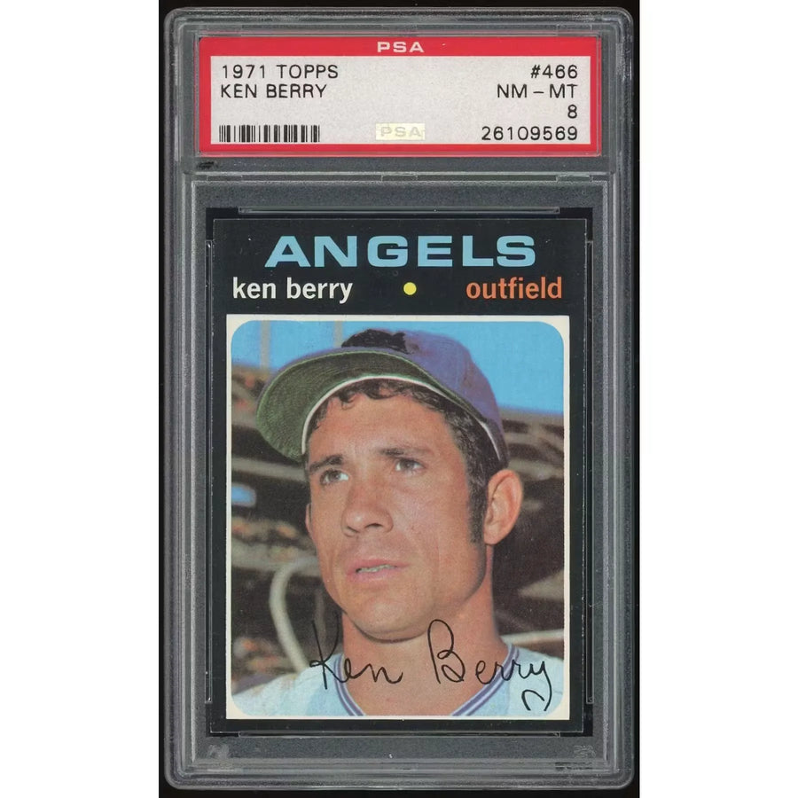 Ken Berry 1971 Topps #466 Baseball Card | PSA 8