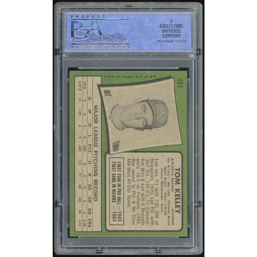 Tom Kelley 1971 Topps #463 Baseball Card | PSA 8