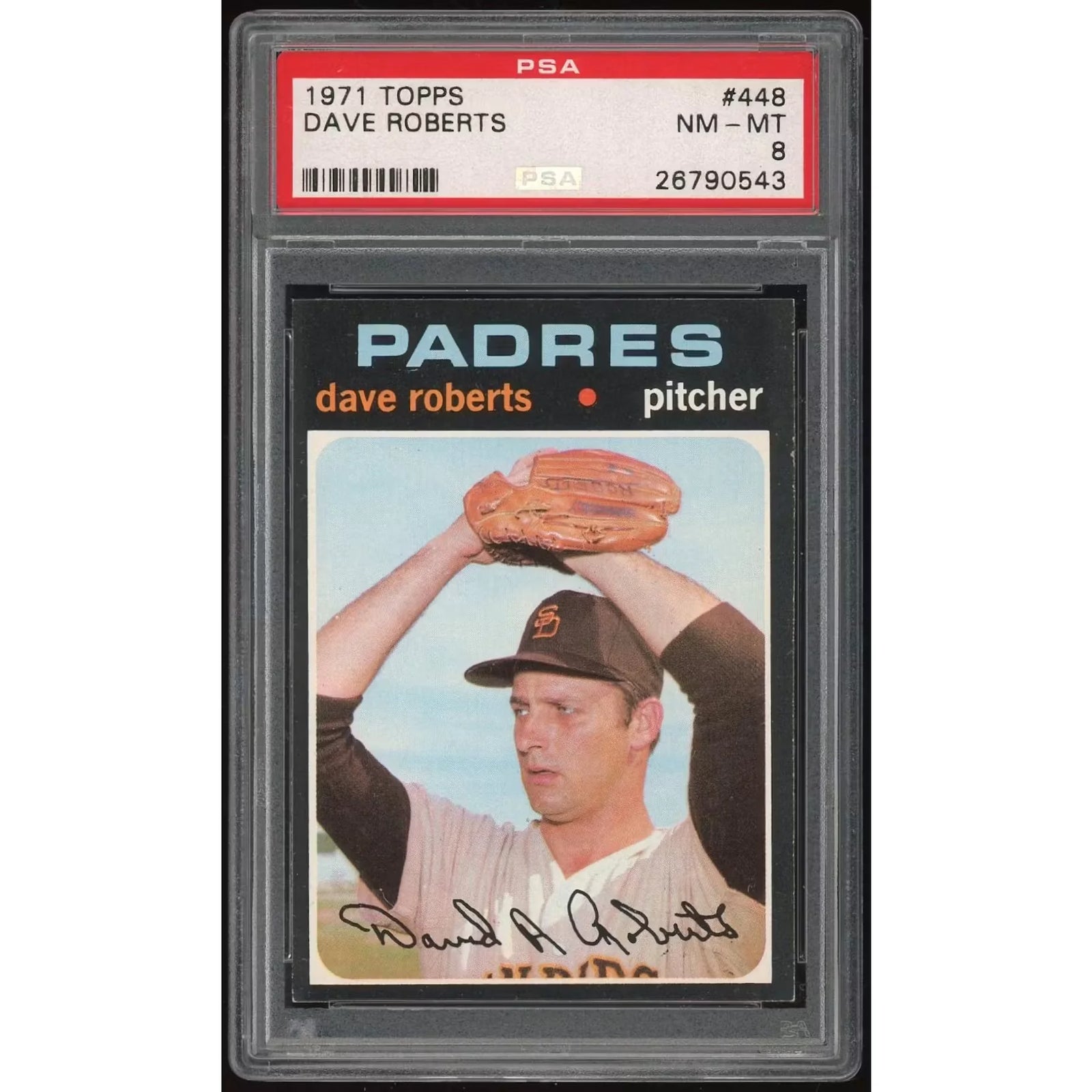 1971 Topps #448 Dave Roberts Baseball Card | PSA 8