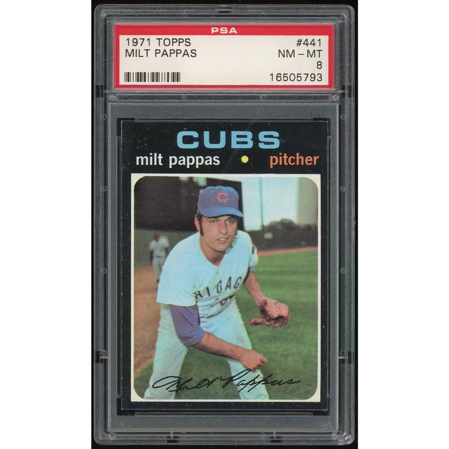 Milt Pappas 1971 Topps #441 Baseball Card | PSA 8
