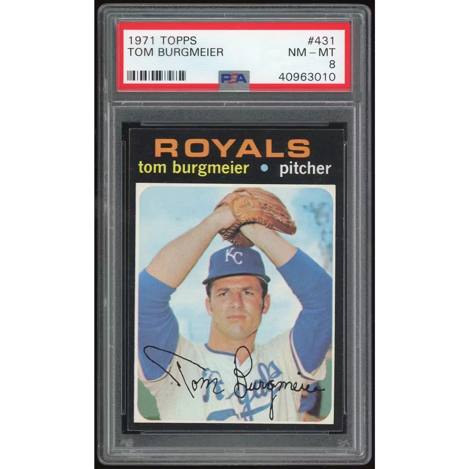 Tom Burgmeier 1971 Topps #431 Baseball Card | PSA 8