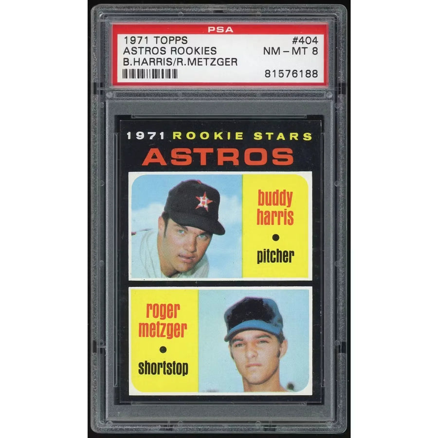 1971 Topps #404 Buddy Harris/Roger Metzger Rookie Card | PSA 8