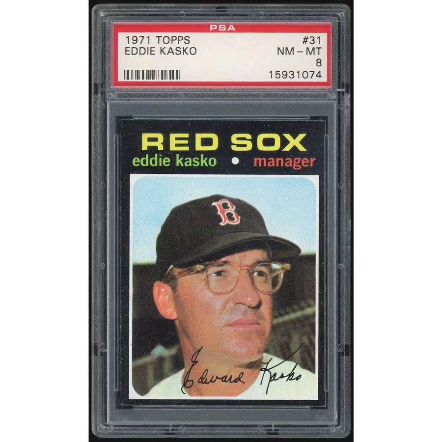 Eddie Kasko 1971 Topps #31 Baseball Card | PSA 8 Graded