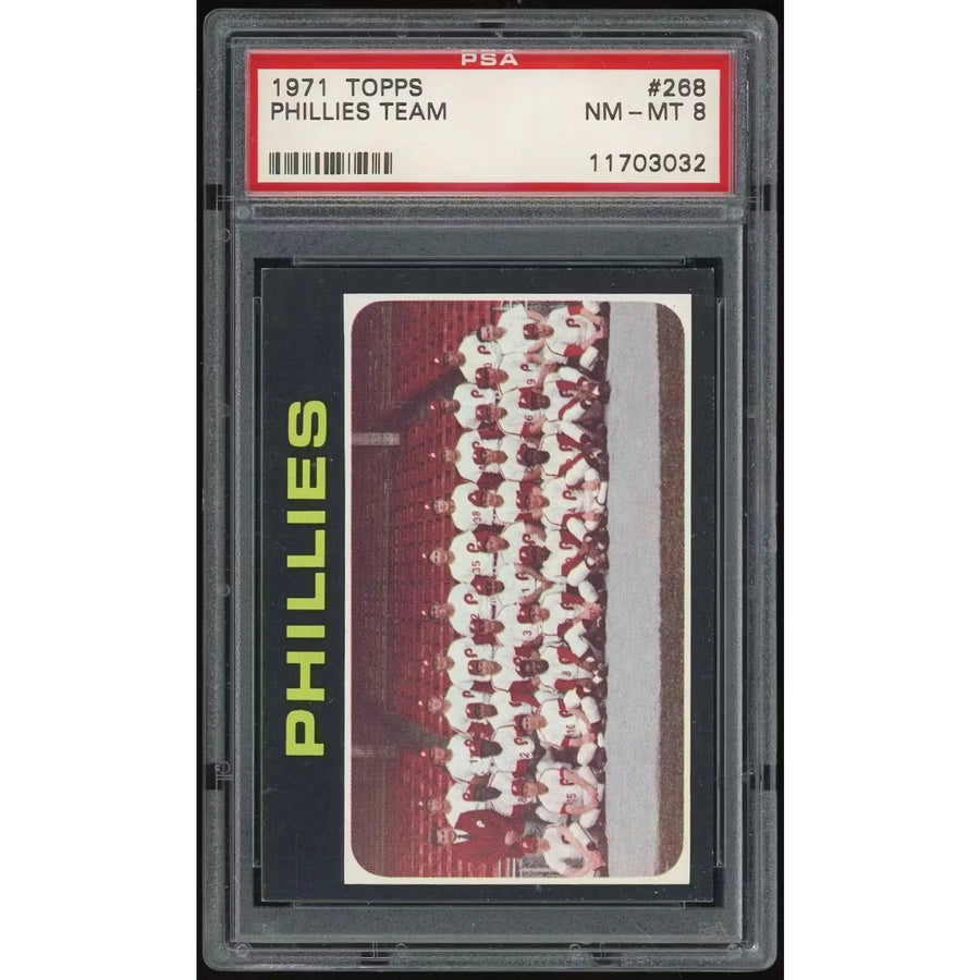 1971 Topps #268 Phillies Team Card | PSA 8
