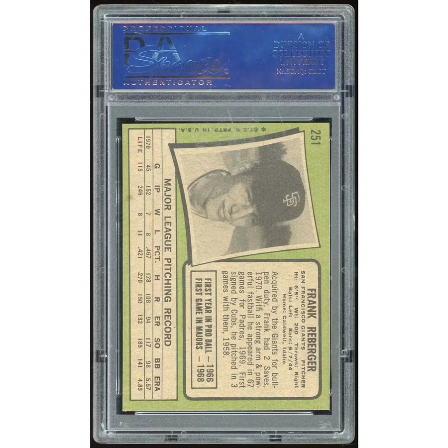 Frank Reberger 1971 Topps #251 Baseball Card | PSA 8