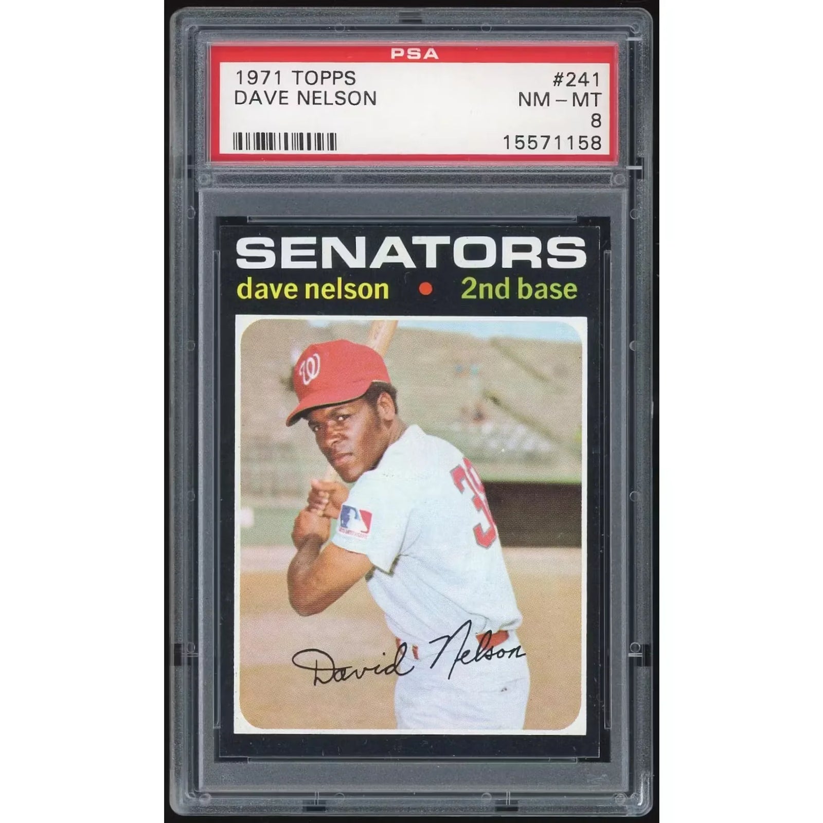Dave Nelson 1971 Topps #241 Baseball Card | PSA 8