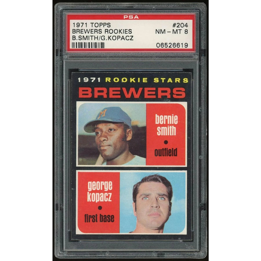 1971 Topps #204 Bernie Smith/George Kopacz Rookie Card | PSA 8