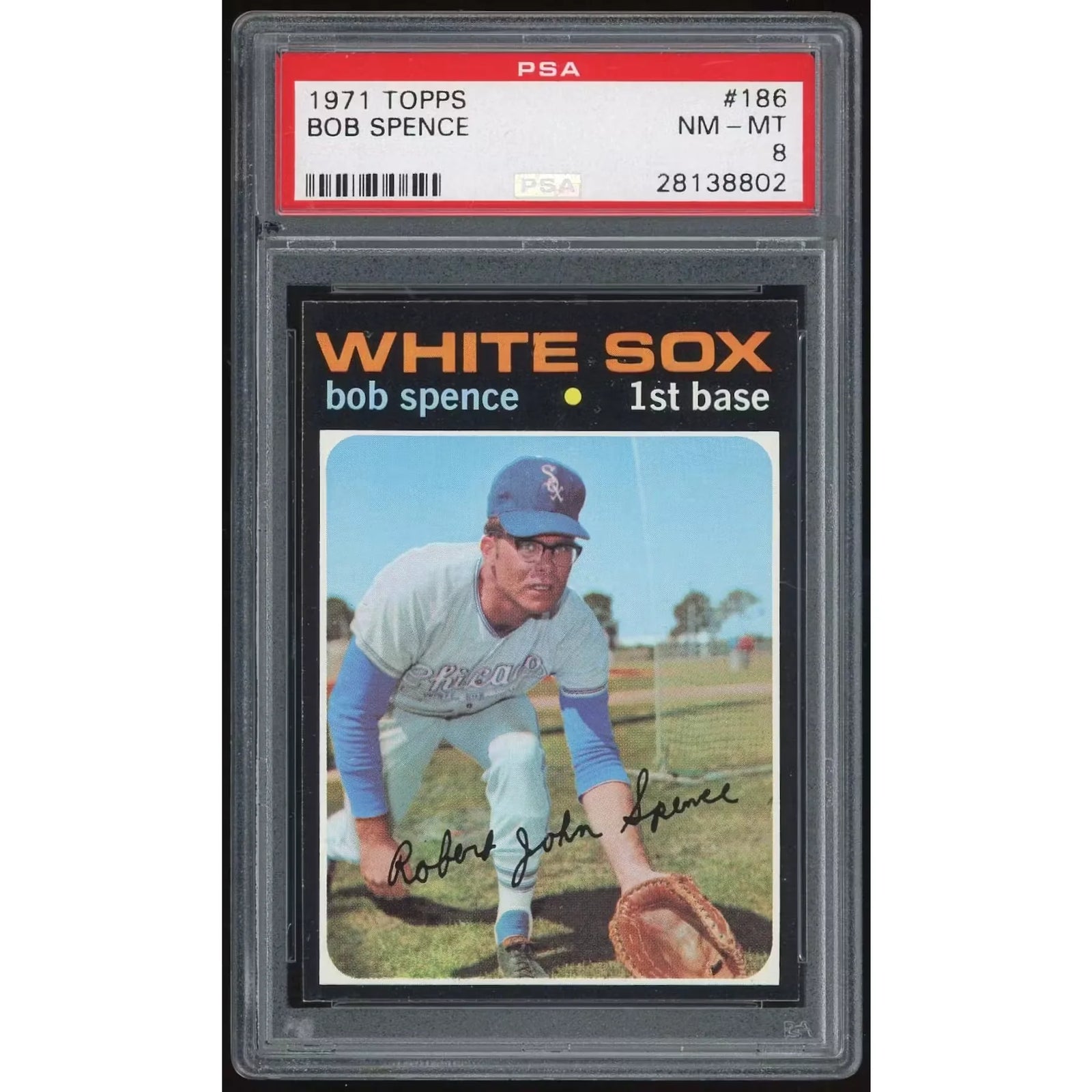 Bob Spence 1971 Topps #186 Rookie Card | PSA 8
