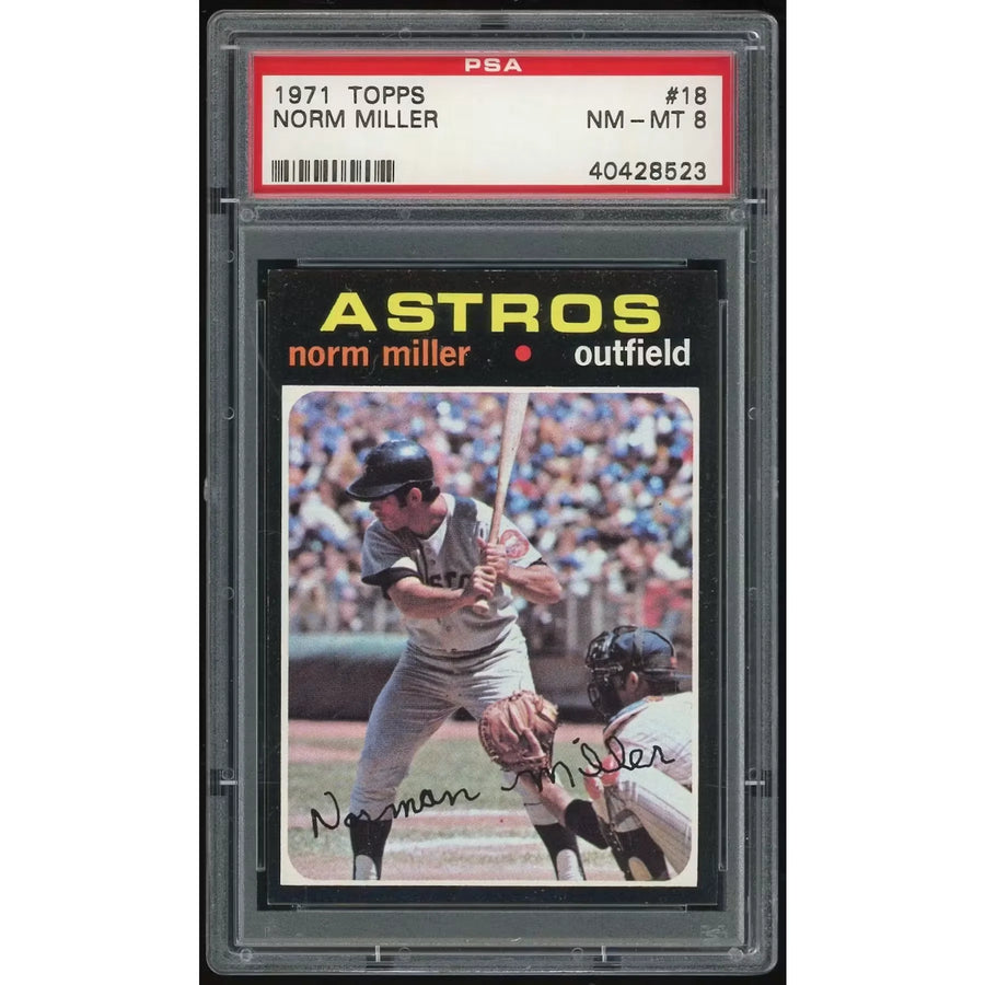 Norm Miller 1971 Topps #18 Baseball Card | PSA 8