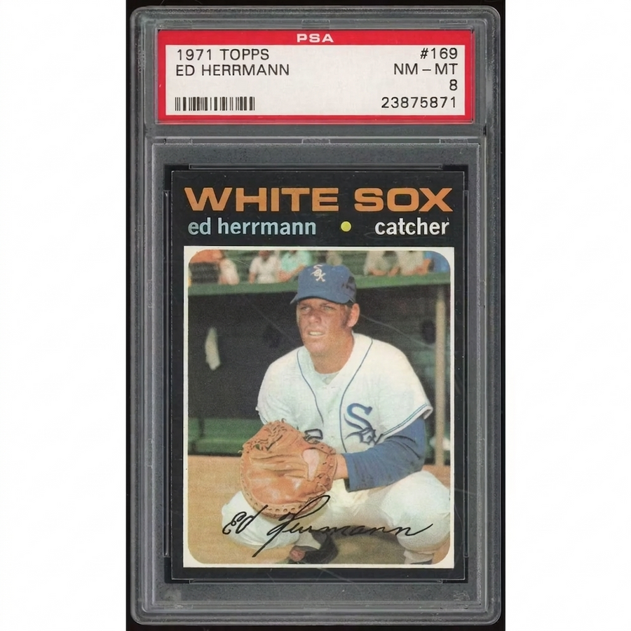 Ed Herrmann 1971 Topps #169 Baseball Card | PSA 8
