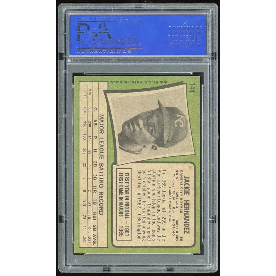 1971 Topps #144 Jackie Hernandez Baseball Card | PSA 8