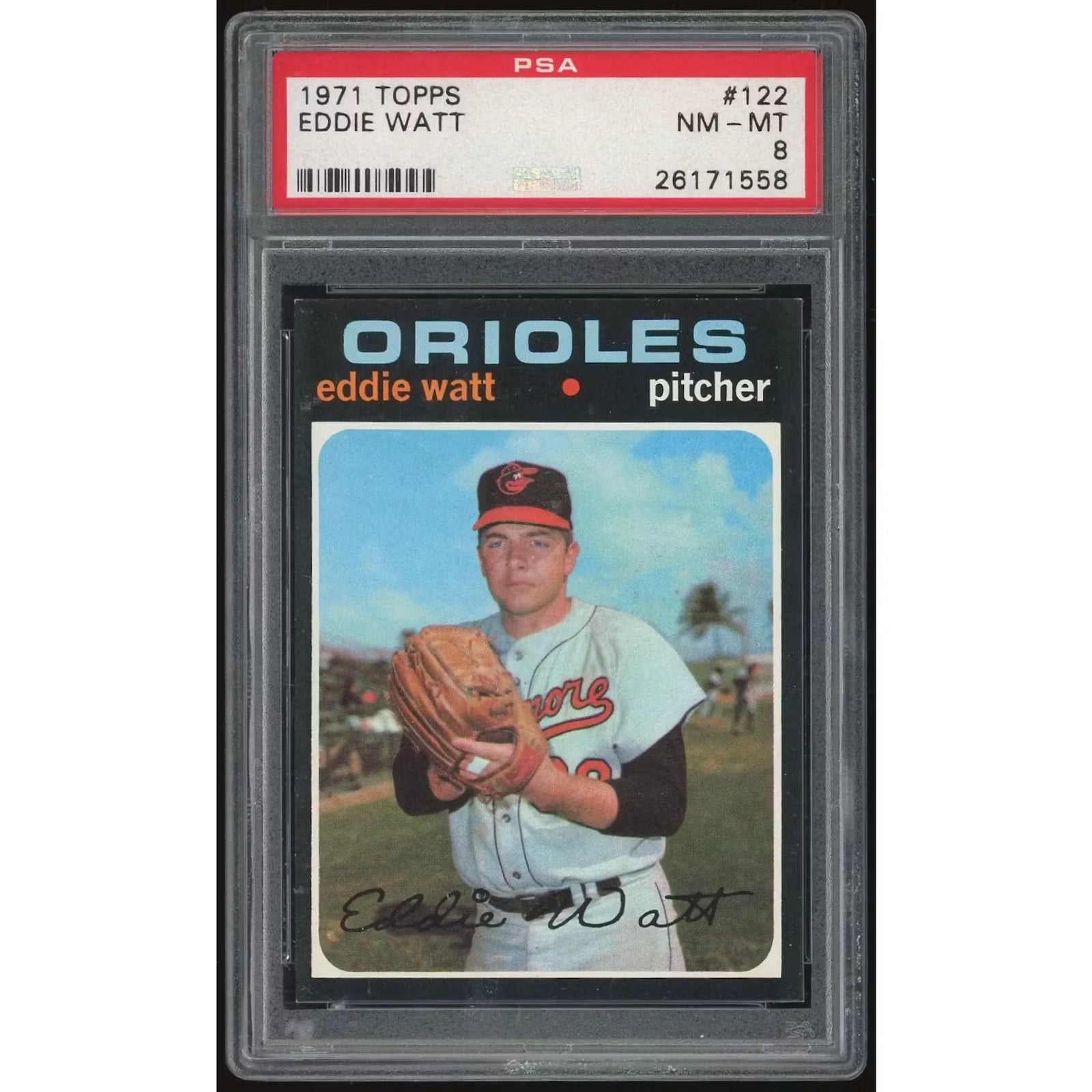 Eddie Watt 1971 Topps #122 Baseball Card | PSA 8