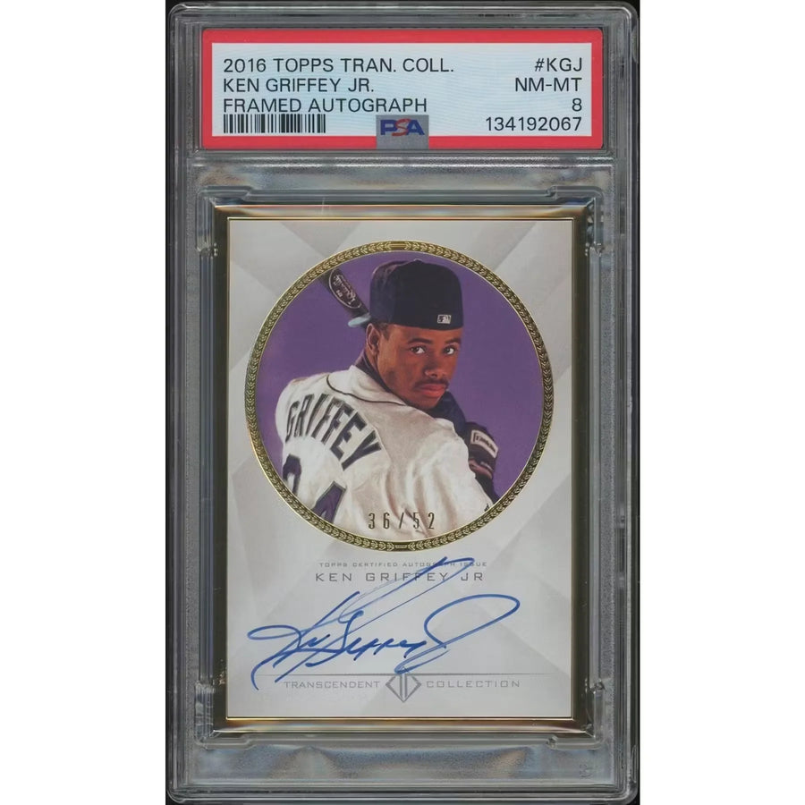 Ken Griffey Jr. Signed 2016 Topps Transcendent Card | PSA 8 NM-MT #36/52