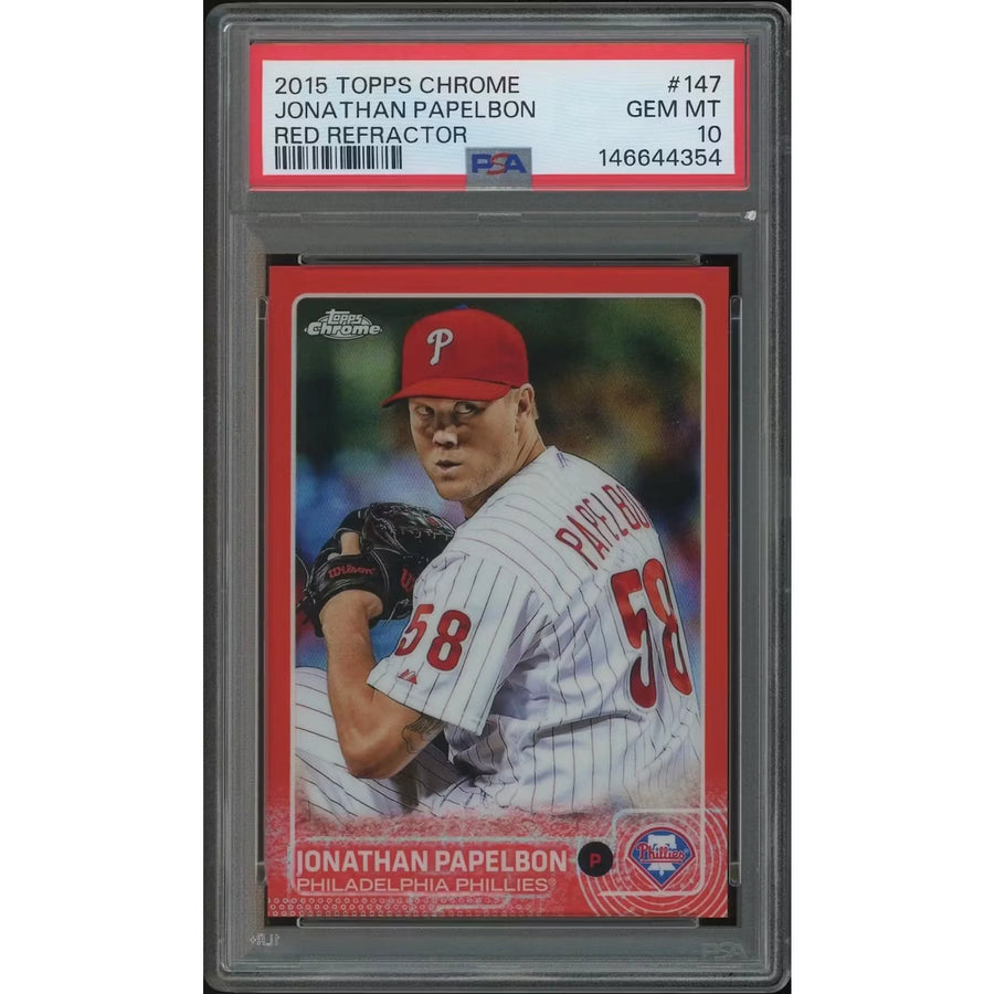 Jonathan Papelbon 2015 Topps Chrome Red Refractor #3/5 | PSA 10 Gem Mint