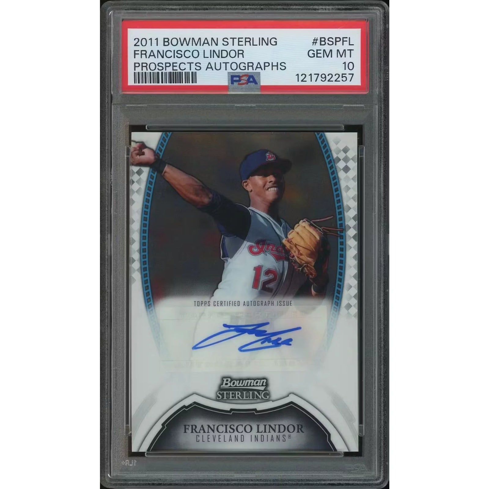 Francisco Lindor 2011 Bowman Sterling Rookie Autograph Card | PSA 10 Gem Mint