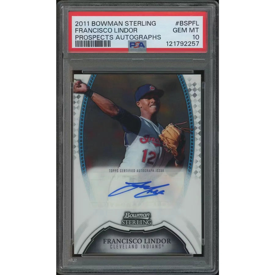 Francisco Lindor 2011 Bowman Sterling Rookie Autograph Card | PSA 10 Gem Mint
