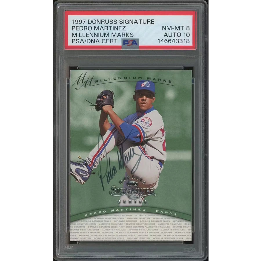 Pedro Martinez Signed 1997 Donruss Signature Series #0992 Card | PSA 8