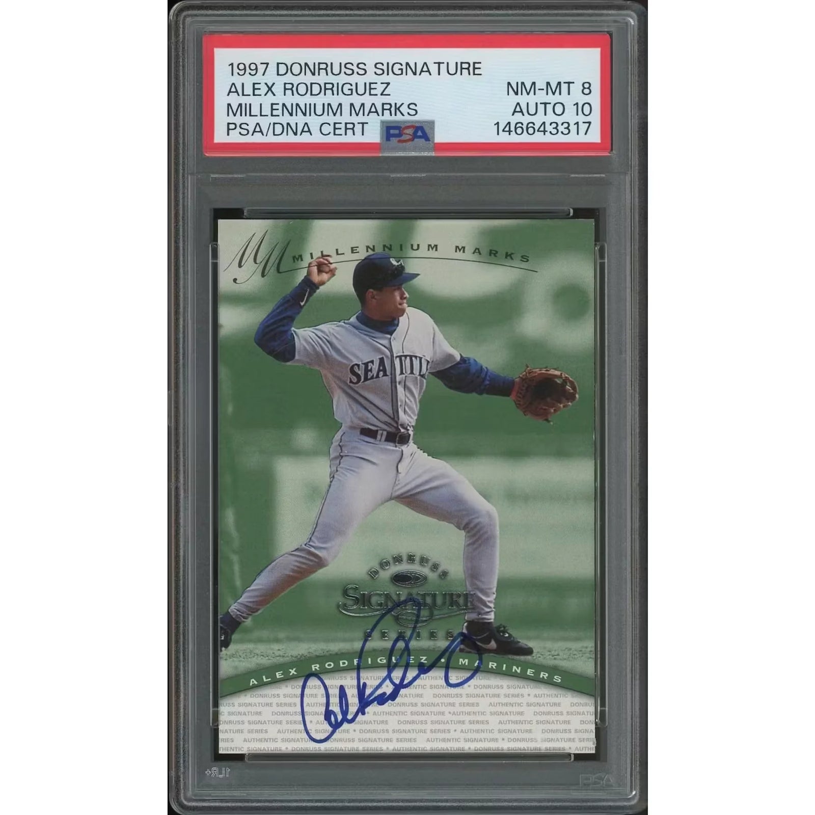 Alex Rodriguez Signed 1997 Donruss Signature Series #160 Card | PSA 8 NM-MT