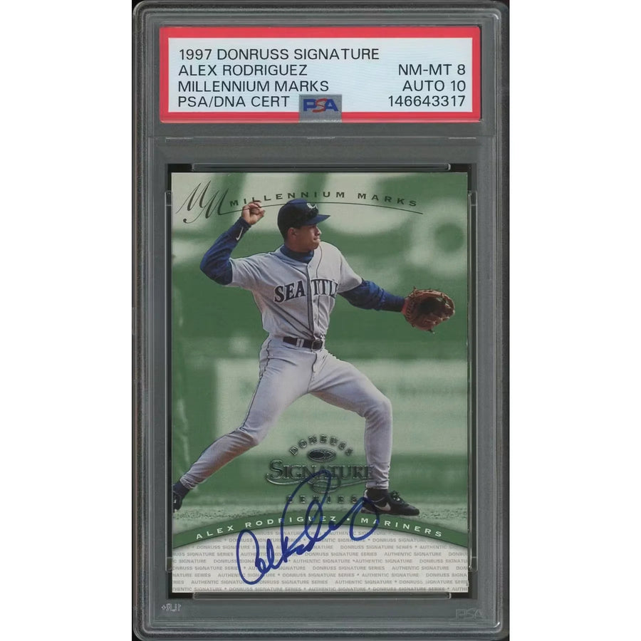 Alex Rodriguez Signed 1997 Donruss Signature Series #160 Card | PSA 8 NM-MT
