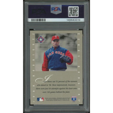 Ivan Rodriguez Signed 1996 Leaf Signature Baseball Card | PSA 9 Mint
