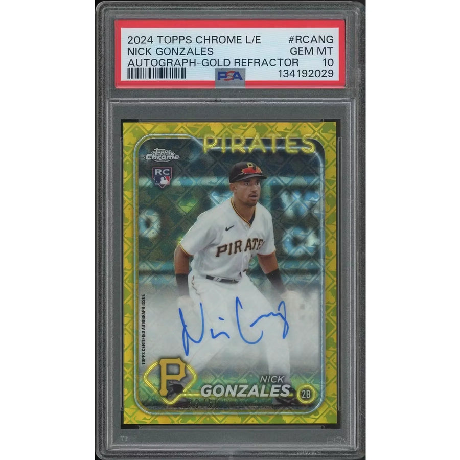 Nick Gonzales Signed 2024 Topps Chrome Gold Refractor Rookie Auto | #33/50 PSA 10