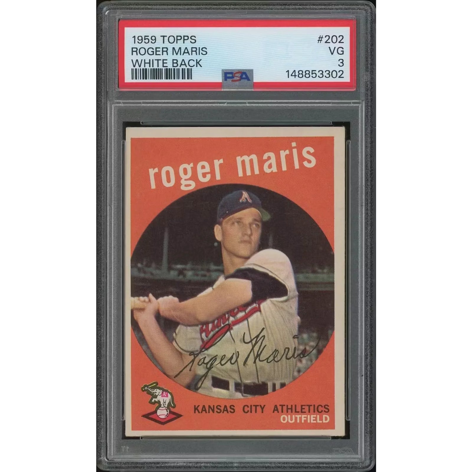 Roger Maris 1959 Topps Baseball Card #202 | PSA 3 VG
