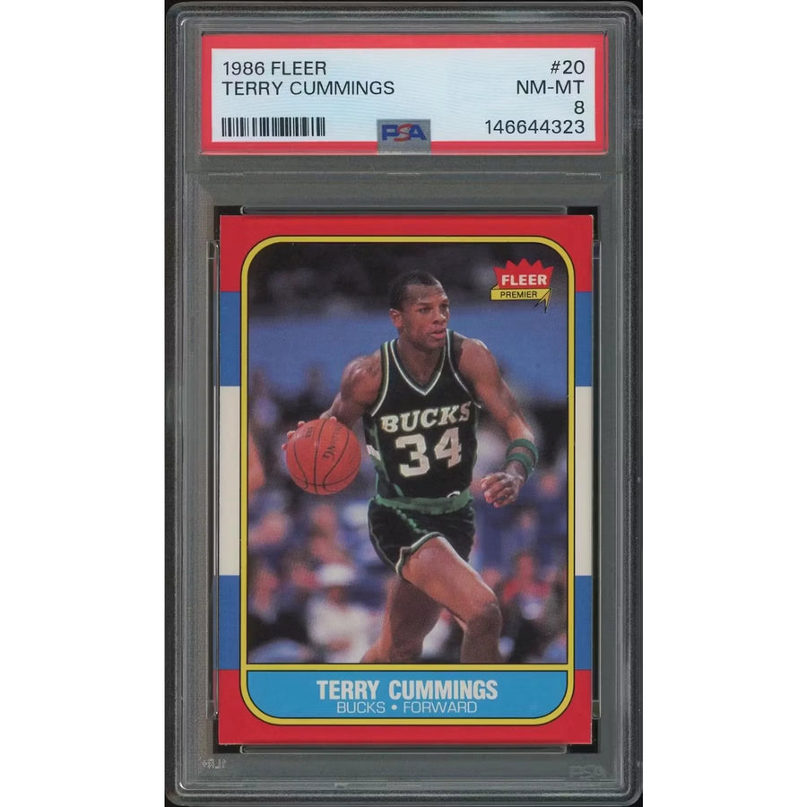 Terry Cummings 1986-87 Fleer Basketball Rookie Card #20 | PSA 8 NM-MT