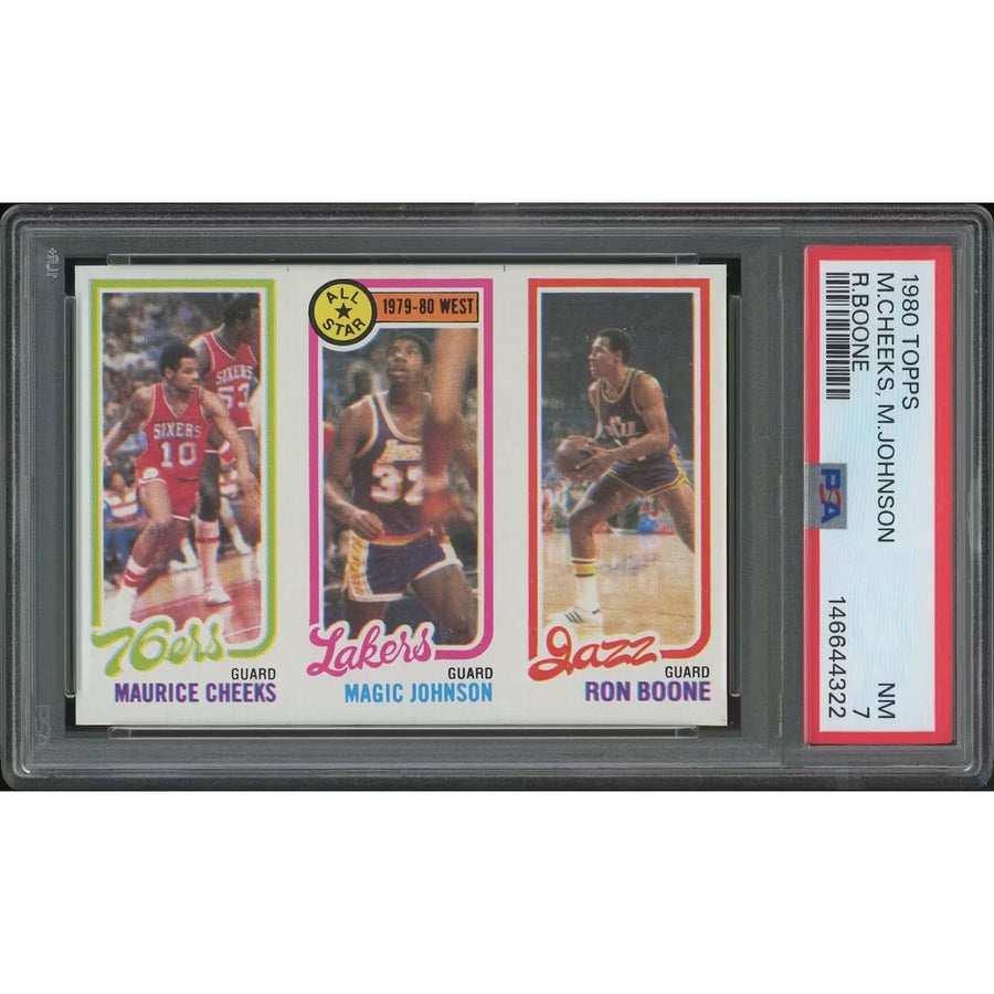 1980-81 Topps Basketball Magic Johnson Rookie Card | PSA 7 NM