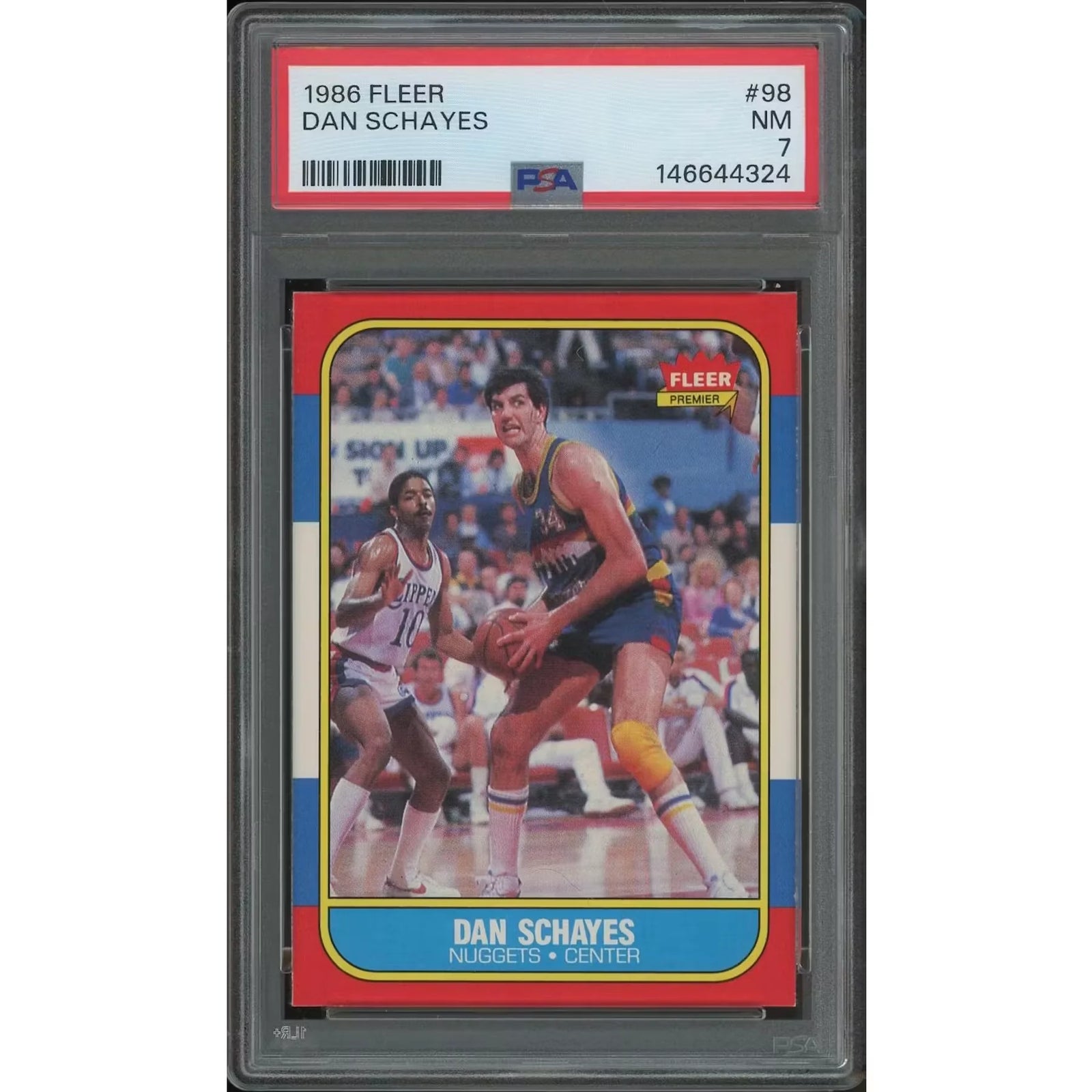 Danny Schayes 1986-87 Fleer Basketball Rookie Card #98 | PSA 7 NM