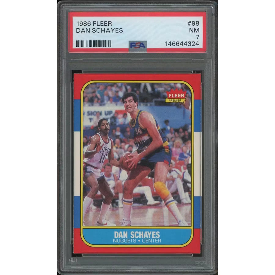 Danny Schayes 1986-87 Fleer Basketball Rookie Card #98 | PSA 7 NM