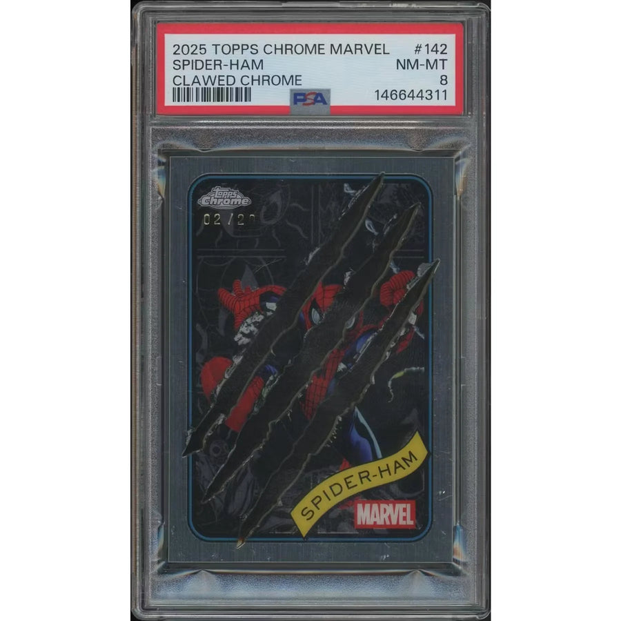 2025 Topps Chrome Marvel Spider-Ham #142 Clawed Chrome | PSA 8 NM-MT