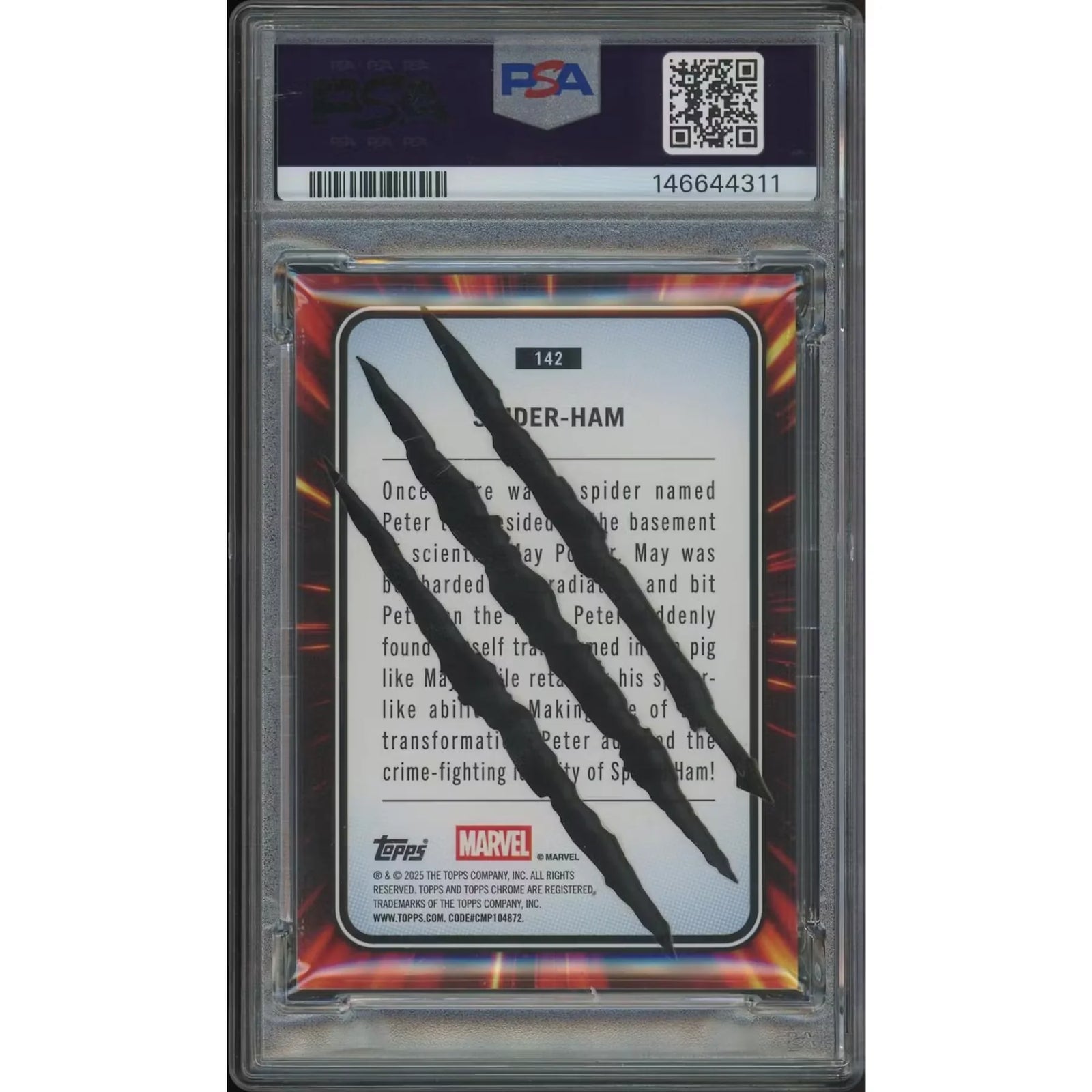 2025 Topps Chrome Marvel Spider-Ham #142 Clawed Chrome | PSA 8 NM-MT