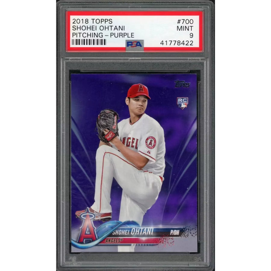 Shohei Ohtani 2018 Topps Series 2 Pitching Purple Rookie #700 | PSA 9