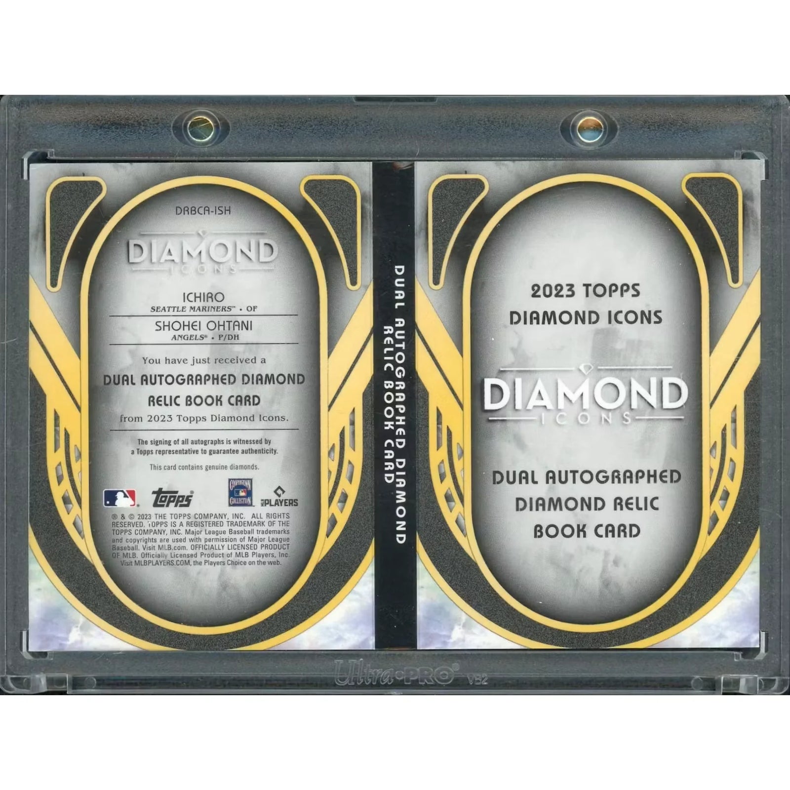 Shohei Ohtani and Ichiro Signed 2023 Topps Diamond Icons Card | Dual Auto Diamond Relic
