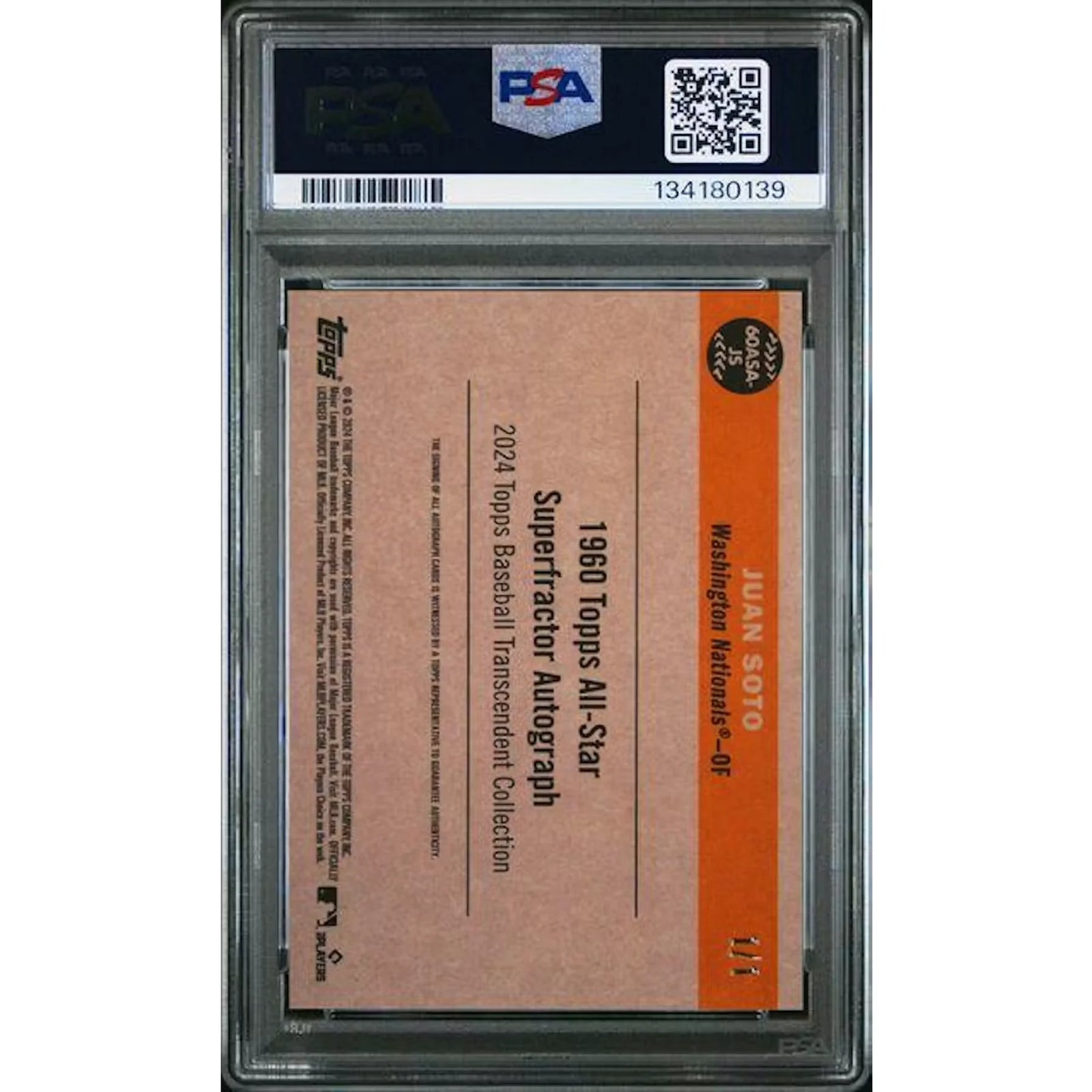 Juan Soto Signed 1960 All-Star Superfractor Card | 2024 Topps Transcendent 1/1