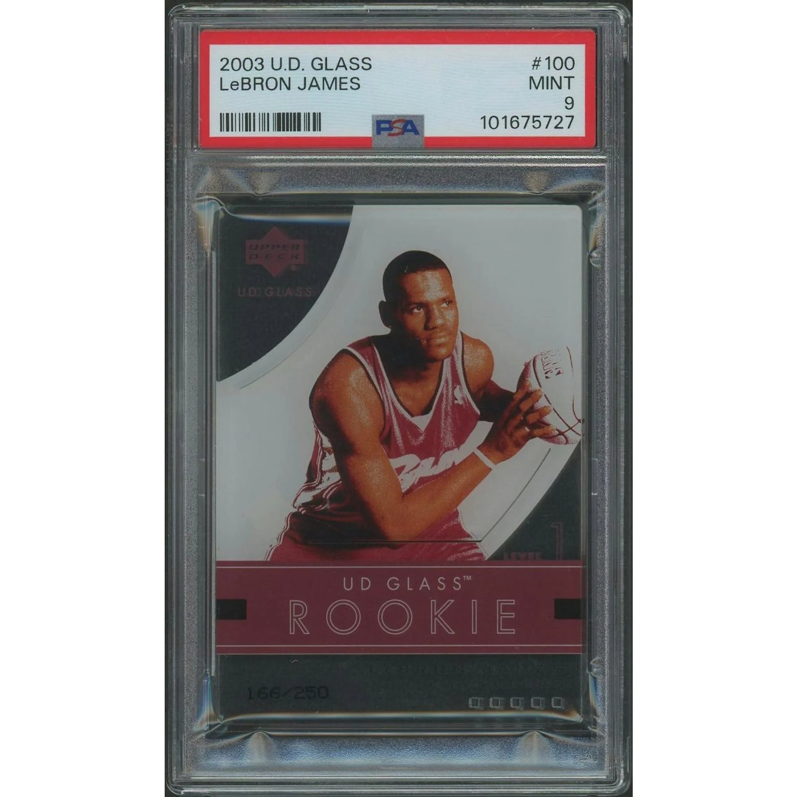 LeBron James 2003-04 Upper Deck Glass #100 Rookie | PSA 9 MINT