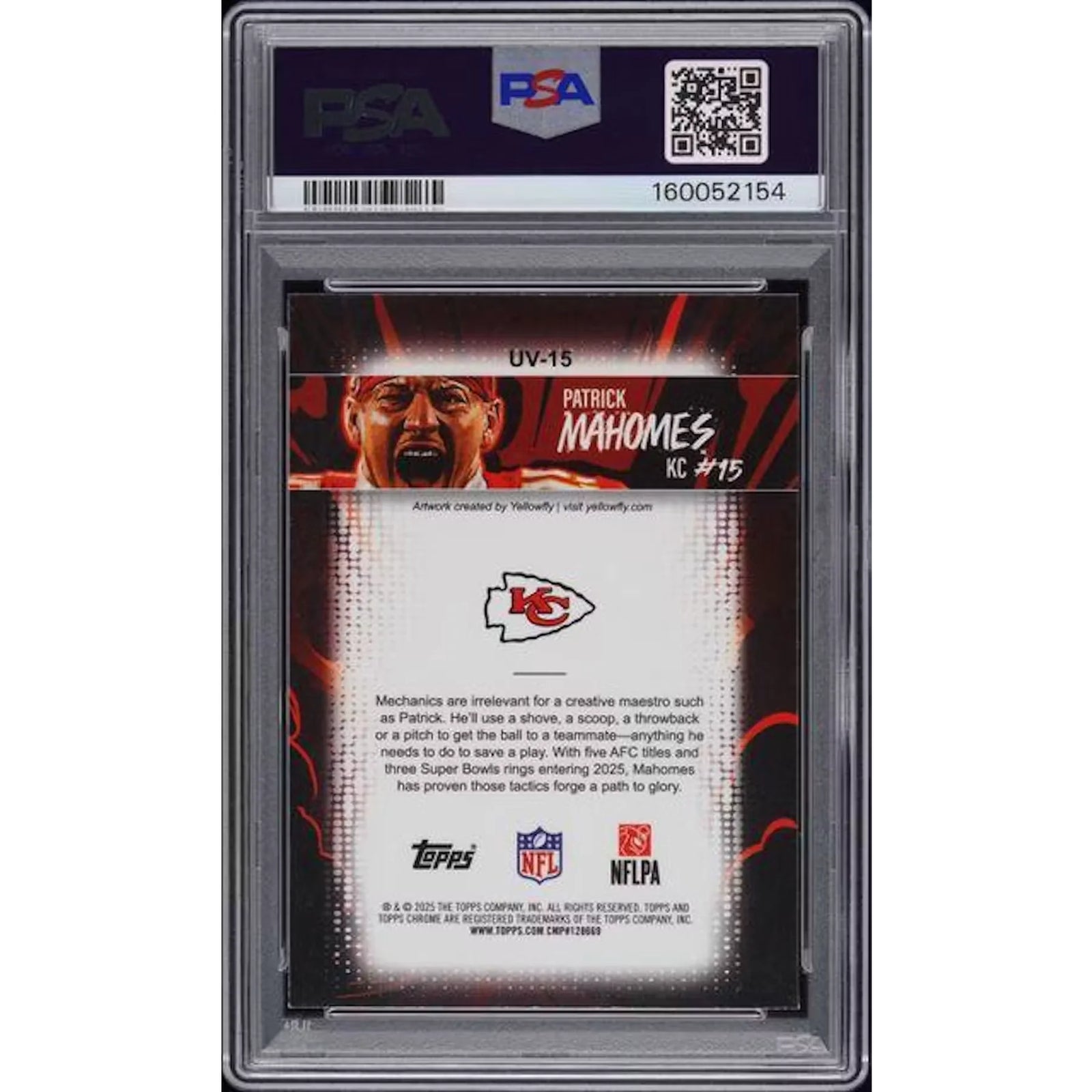Patrick Mahomes 2025 Topps Chrome Ultra Violet #15 | PSA 10