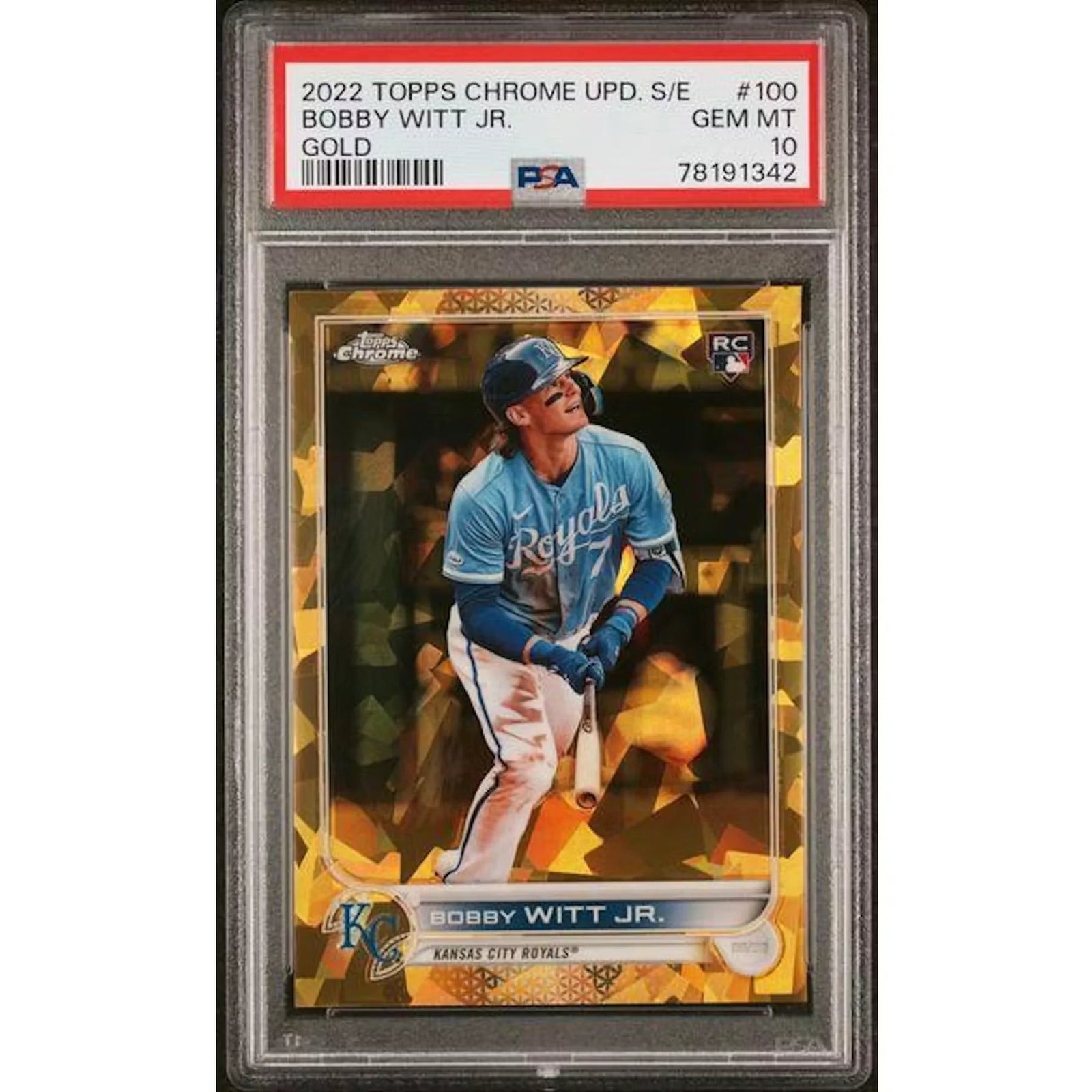 Bobby Witt Jr 2022 Topps Chrome Update Sapphire Gold Rookie Card #100 | PSA 10