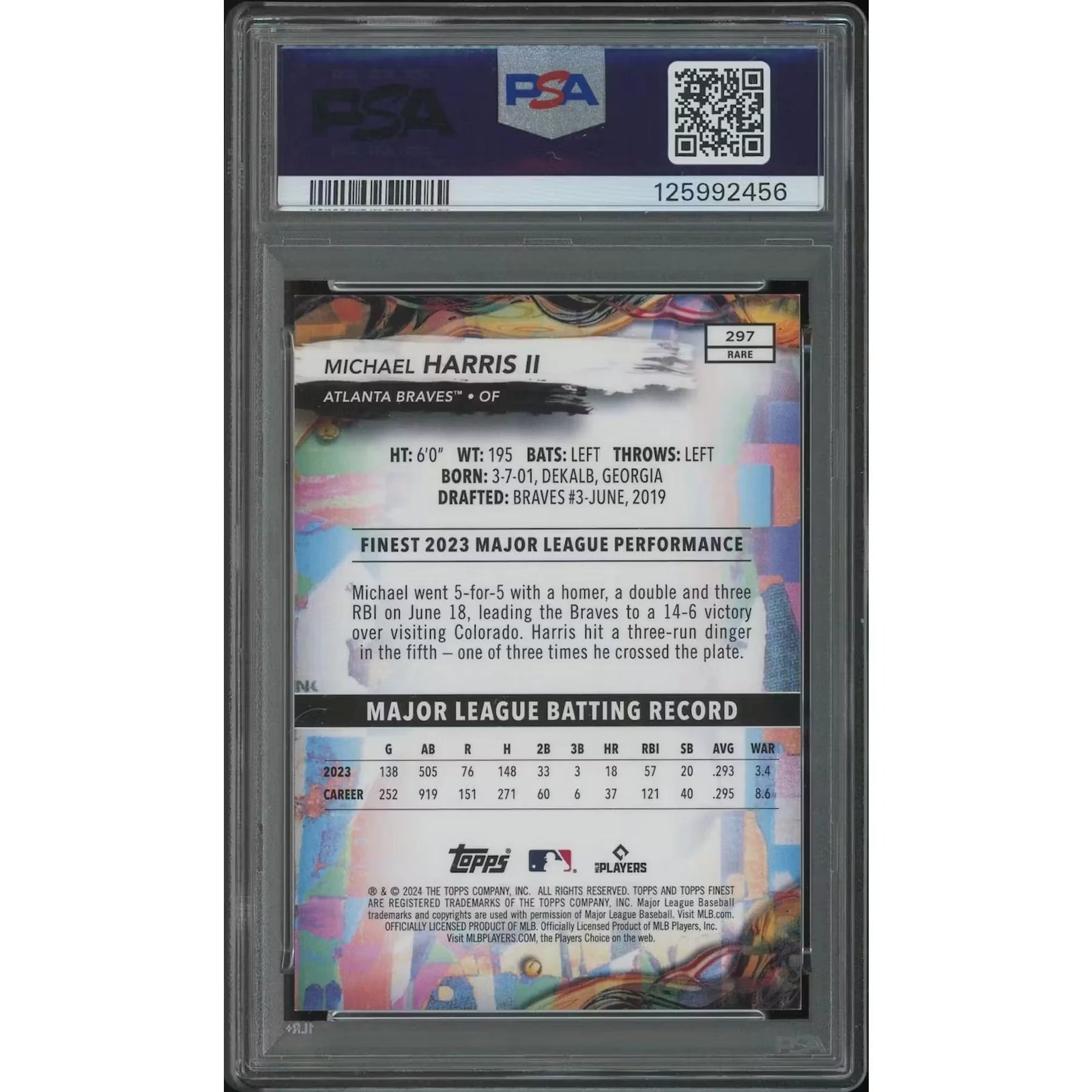 Michael Harris II 2024 Topps Finest Superfractor #1/1 | PSA 10 Gem Mint