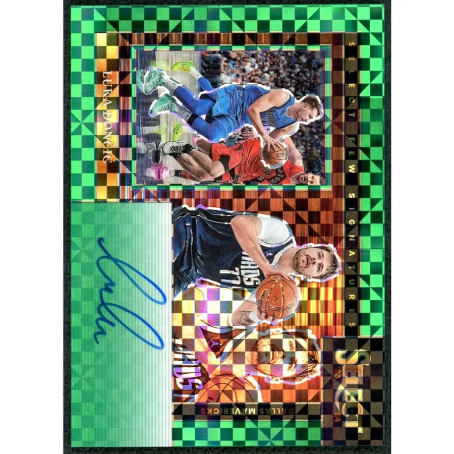 Luka Doncic Signed 2023 Panini Select Card | Green Auto/5