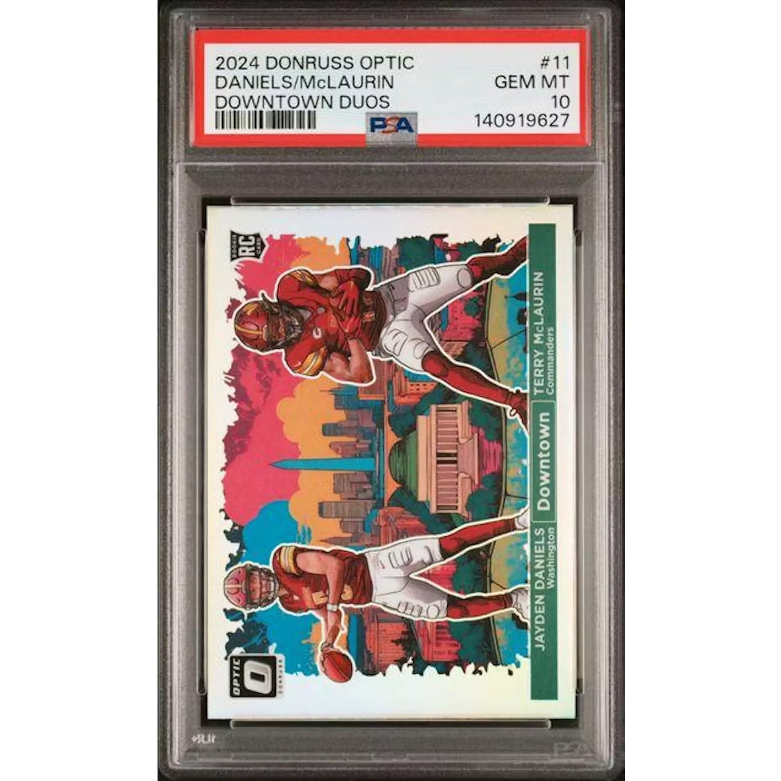 2024 Panini Donruss Optic Downtown Duos Jayden Daniels/Terry McLaurin #11 PSA 10 - D2