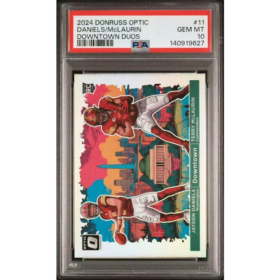 2024 Panini Donruss Optic Downtown Duos Jayden Daniels/Terry McLaurin #11 PSA 10 - D2