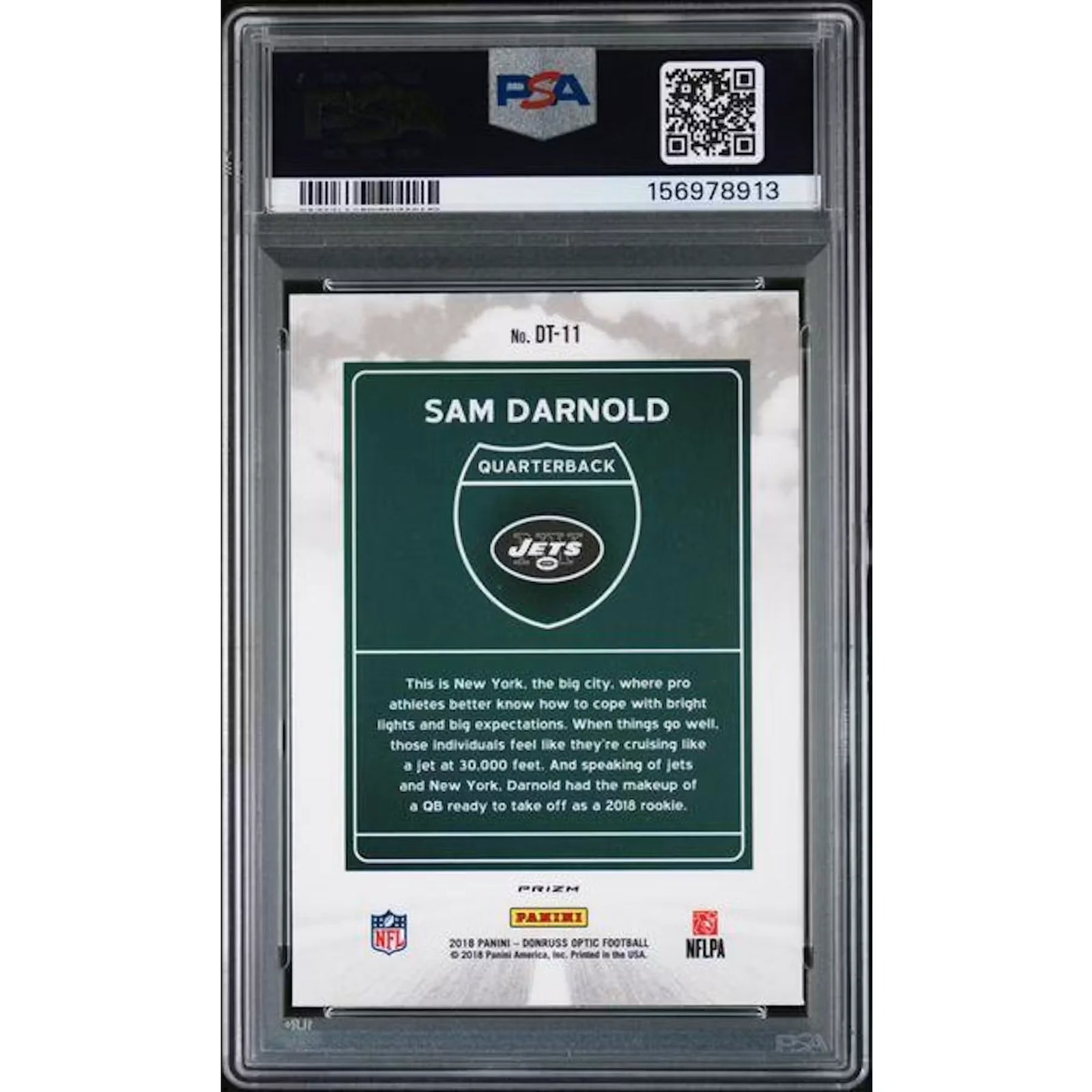 Sam Darnold 2018 Panini Donruss Optic Rookie Downtown Card | PSA 10