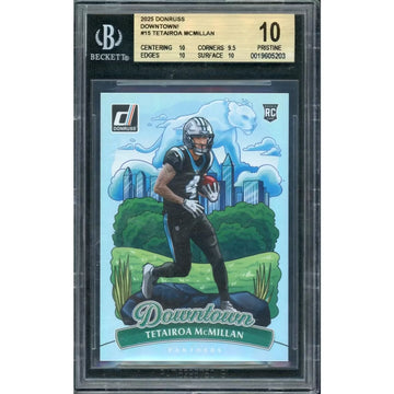 Tetairoa McMillan 2025 Panini Donruss Downtown Rookie #15 | BGS 10