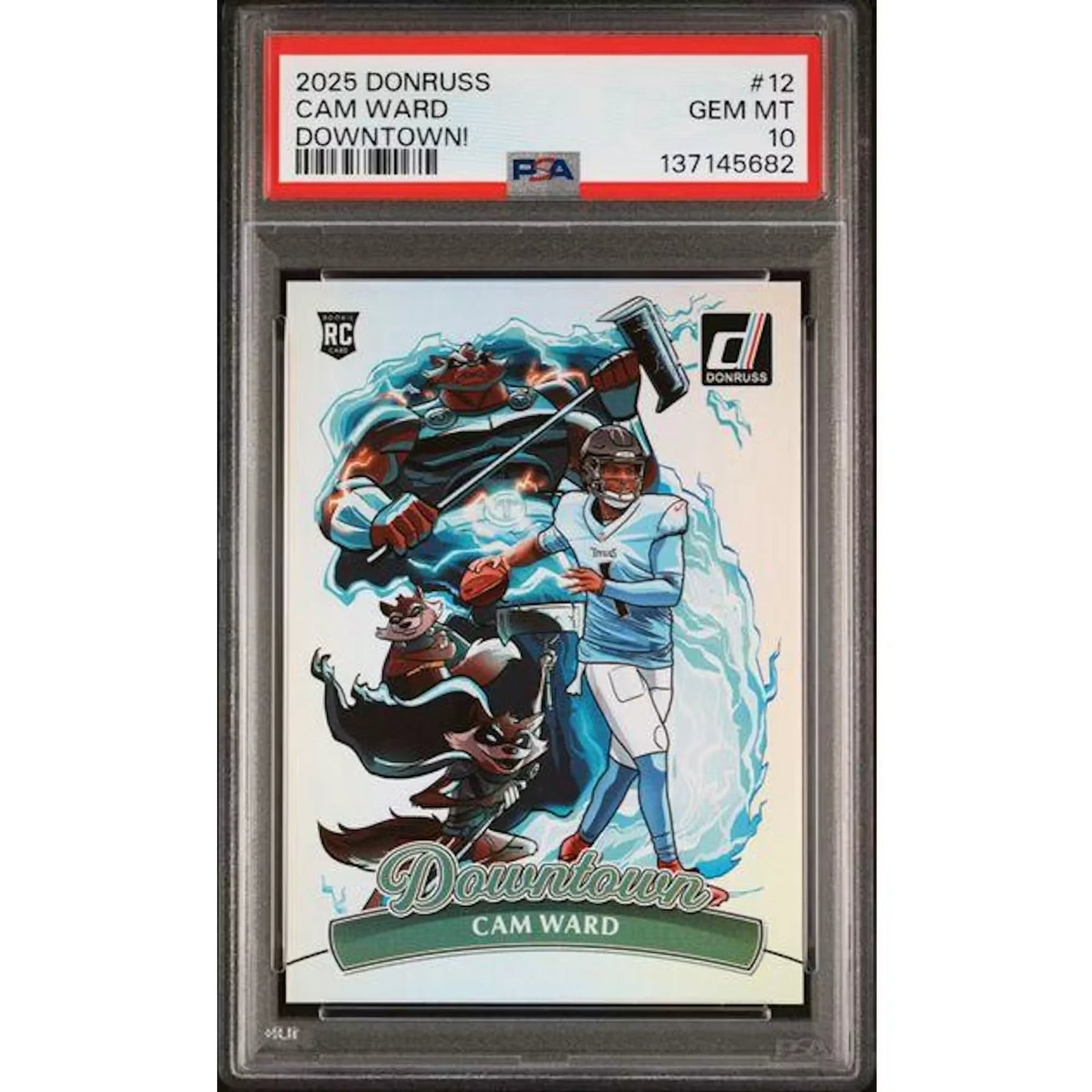 Cam Ward 2025 Panini Donruss Rookie Downtown #12 Card | PSA 10